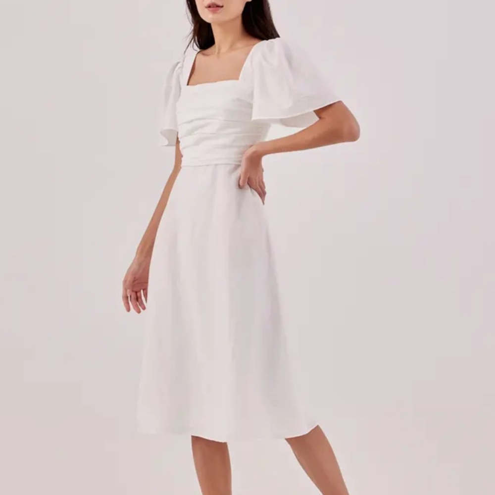 Love Bonito Kavena white dress, size small